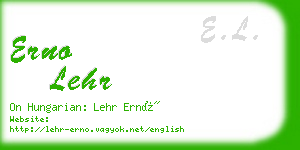 erno lehr business card